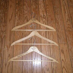 3 Vintage Wooden Hotel Hangers Pier 66 Florida The Gotham New York Avery Boston